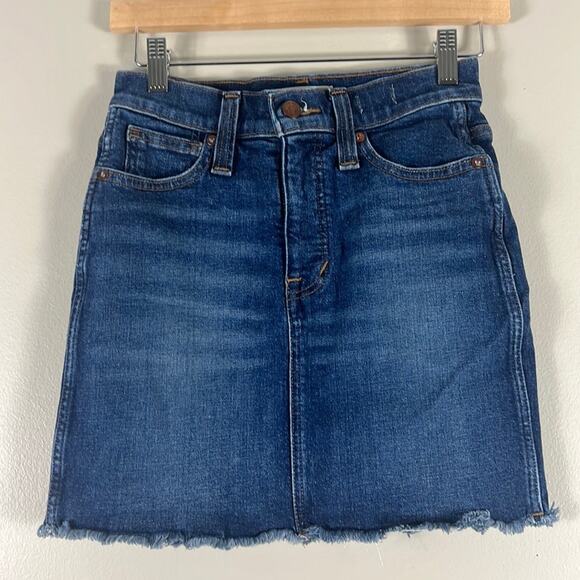 Madewell Stretch Denim High-Waist Straight Mini Skirt in Hayson Wash - Picture 4 of 8